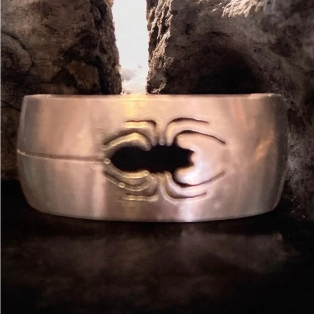Spider Stainless Steel Band Ring - size 8 - Picture 2 of 5